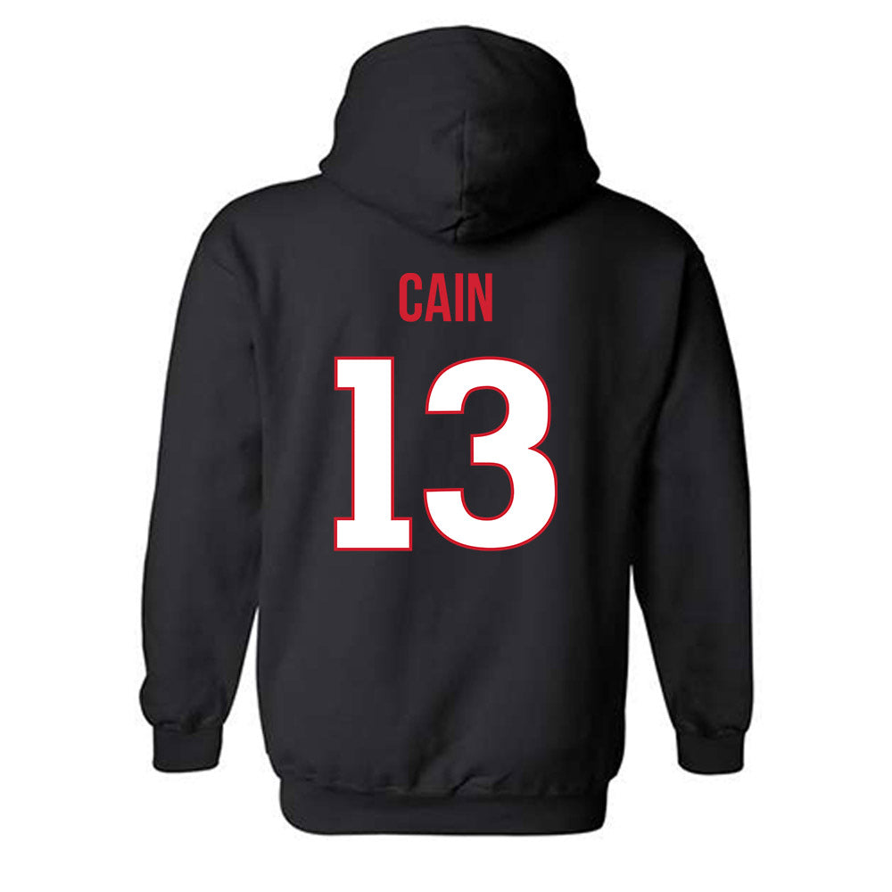 Rutgers - NCAA Women's Soccer : Audrey Cain - Replica Shersey Hooded Sweatshirt-1