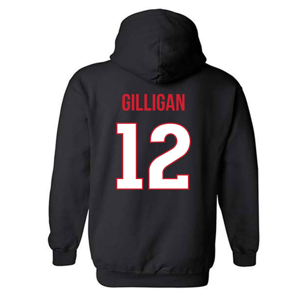 Rutgers - NCAA Baseball : Mickey Gilligan - Replica Shersey Hooded Sweatshirt-1