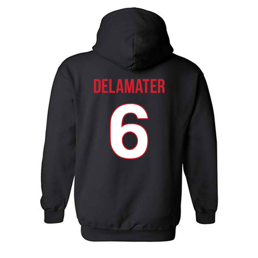 Rutgers - NCAA Women's Volleyball : Jenna DeLaMater - Replica Shersey Hooded Sweatshirt-1