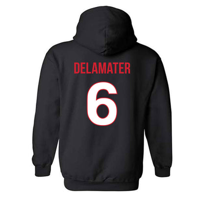 Rutgers - NCAA Women's Volleyball : Jenna DeLaMater - Replica Shersey Hooded Sweatshirt-1