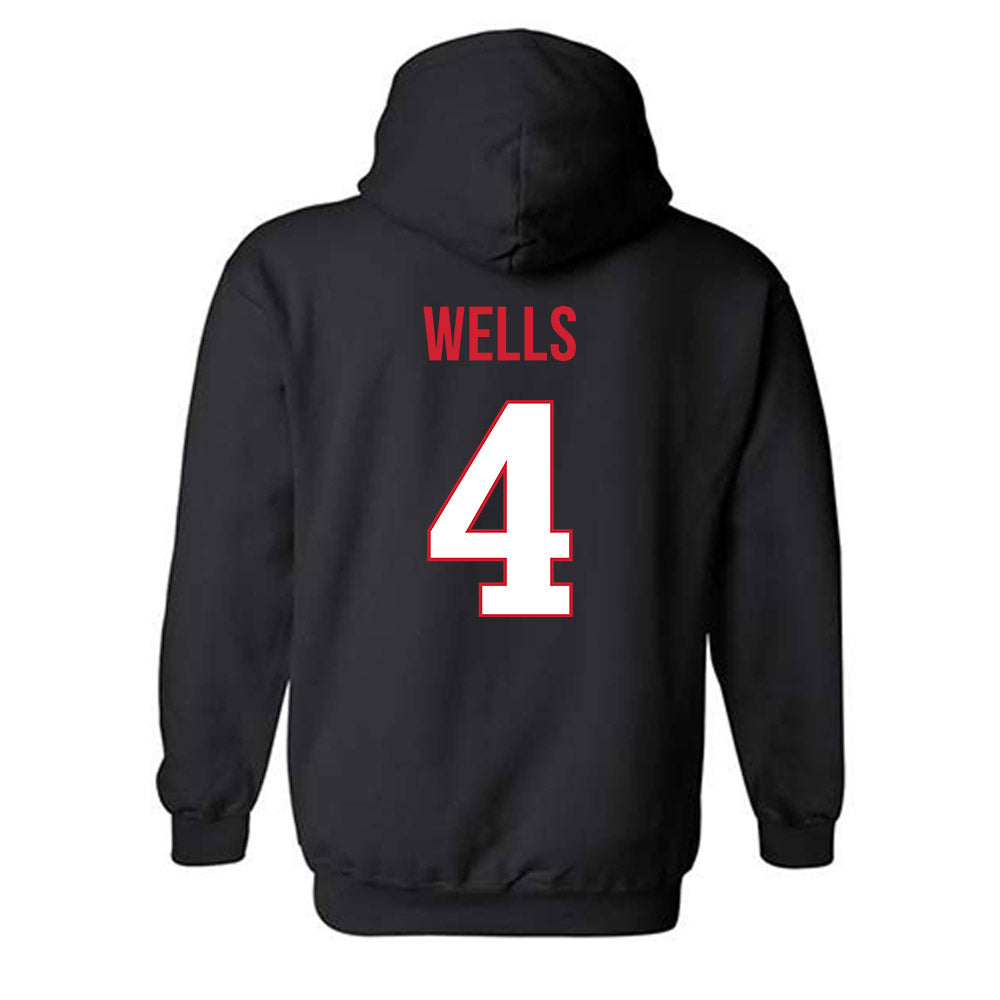 Rutgers - NCAA Baseball : Trey Wells - Replica Shersey Hooded Sweatshirt-1