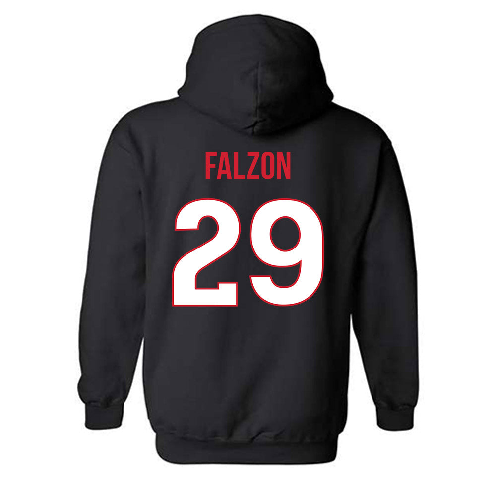 Rutgers - NCAA Men's Lacrosse : Hunter Falzon - Replica Shersey Hooded Sweatshirt-1