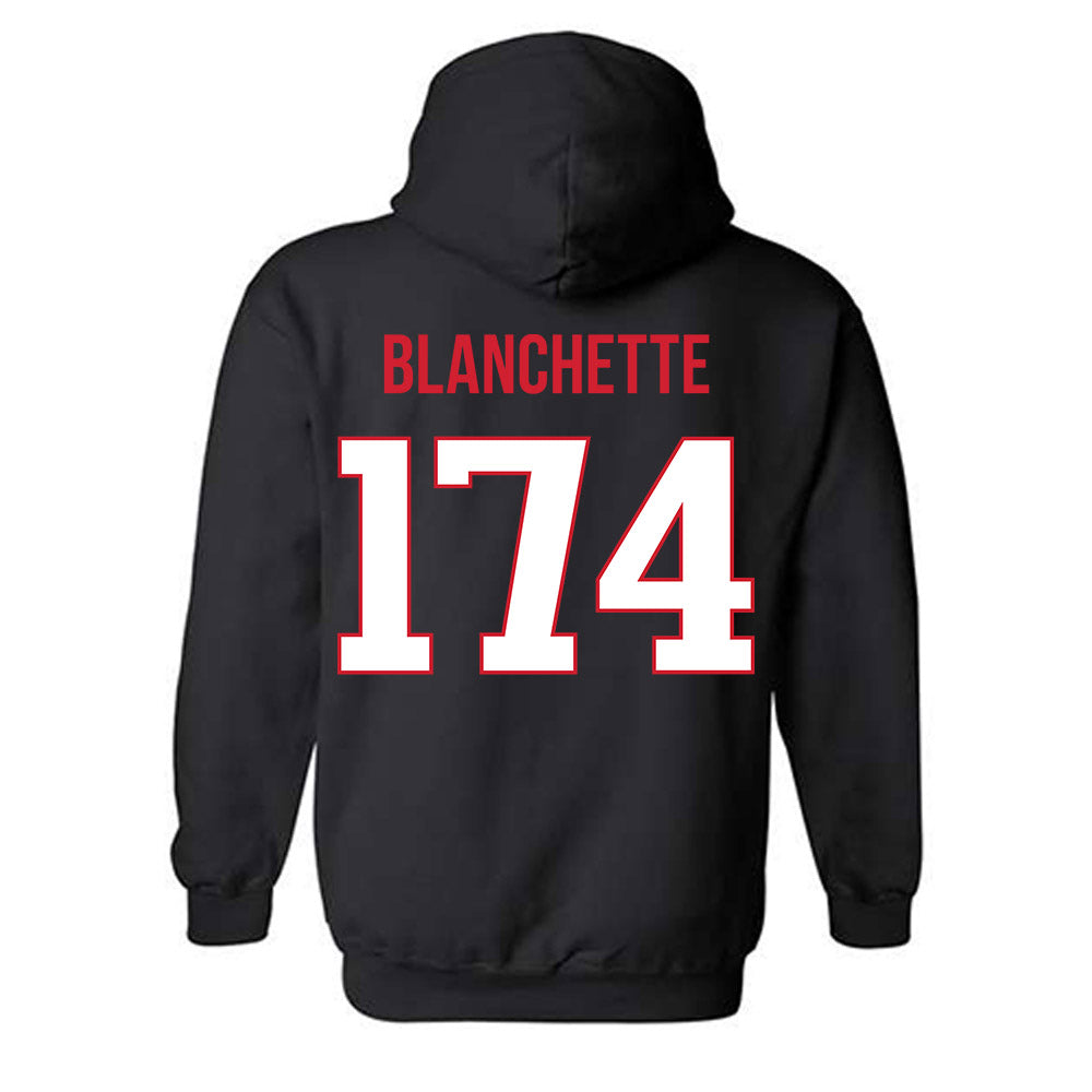 Rutgers - NCAA Wrestling : Nate Blanchette - Replica Shersey Hooded Sweatshirt-1