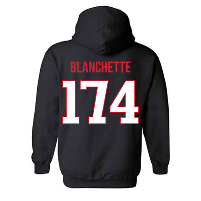Rutgers - NCAA Wrestling : Nate Blanchette - Replica Shersey Hooded Sweatshirt-1