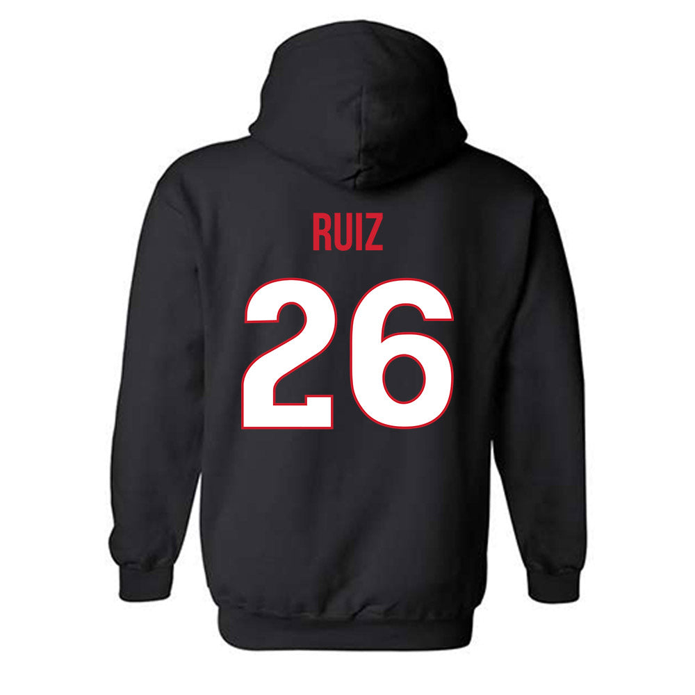 Rutgers - NCAA Men's Soccer : Erick Ruiz - Replica Shersey Hooded Sweatshirt-1