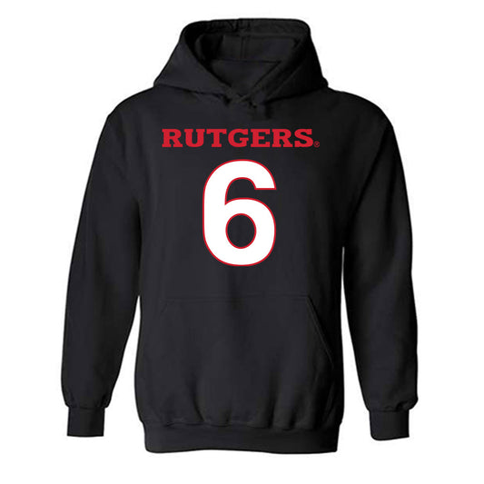 Rutgers - NCAA Women's Volleyball : Patricia DeLaMater - Replica Shersey Hooded Sweatshirt-0
