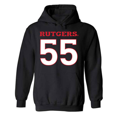 Rutgers - NCAA Men's Lacrosse : Charlie McCullough - Replica Shersey Hooded Sweatshirt-0