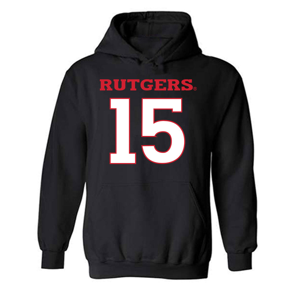 Rutgers - NCAA Women's Lacrosse : Erin Devine - Replica Shersey Hooded Sweatshirt-0