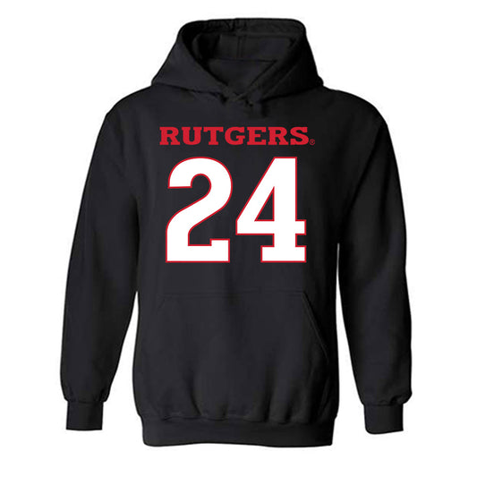 Rutgers - NCAA Men's Basketball : Max Fradkin - Replica Shersey Hooded Sweatshirt-0