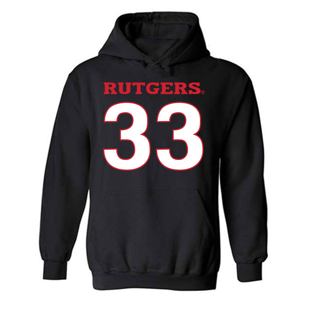 Rutgers - NCAA Softball : Desiree Trudel - Replica Shersey Hooded Sweatshirt-0