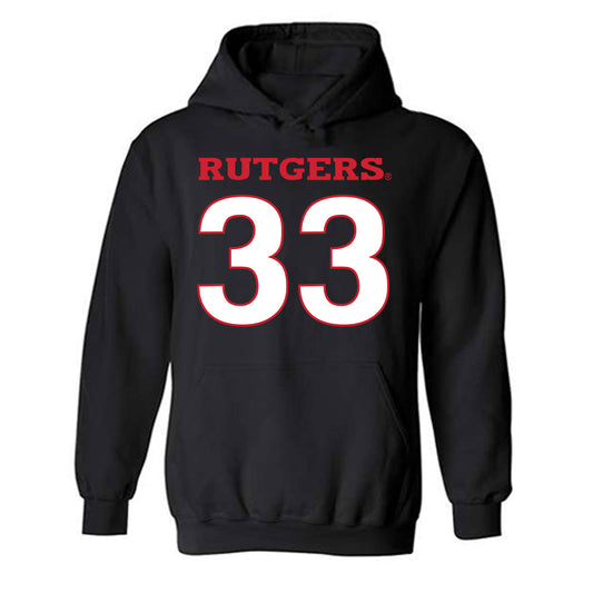 Rutgers - NCAA Softball : Desiree Trudel - Replica Shersey Hooded Sweatshirt-0