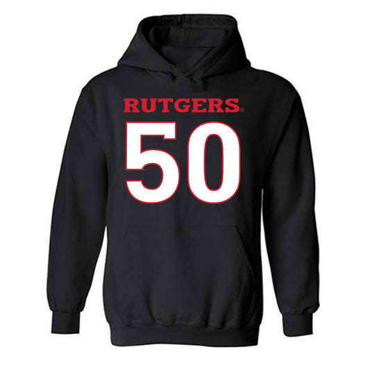 Rutgers - NCAA Men's Lacrosse : Colin Zeller - Replica Shersey Hooded Sweatshirt-0