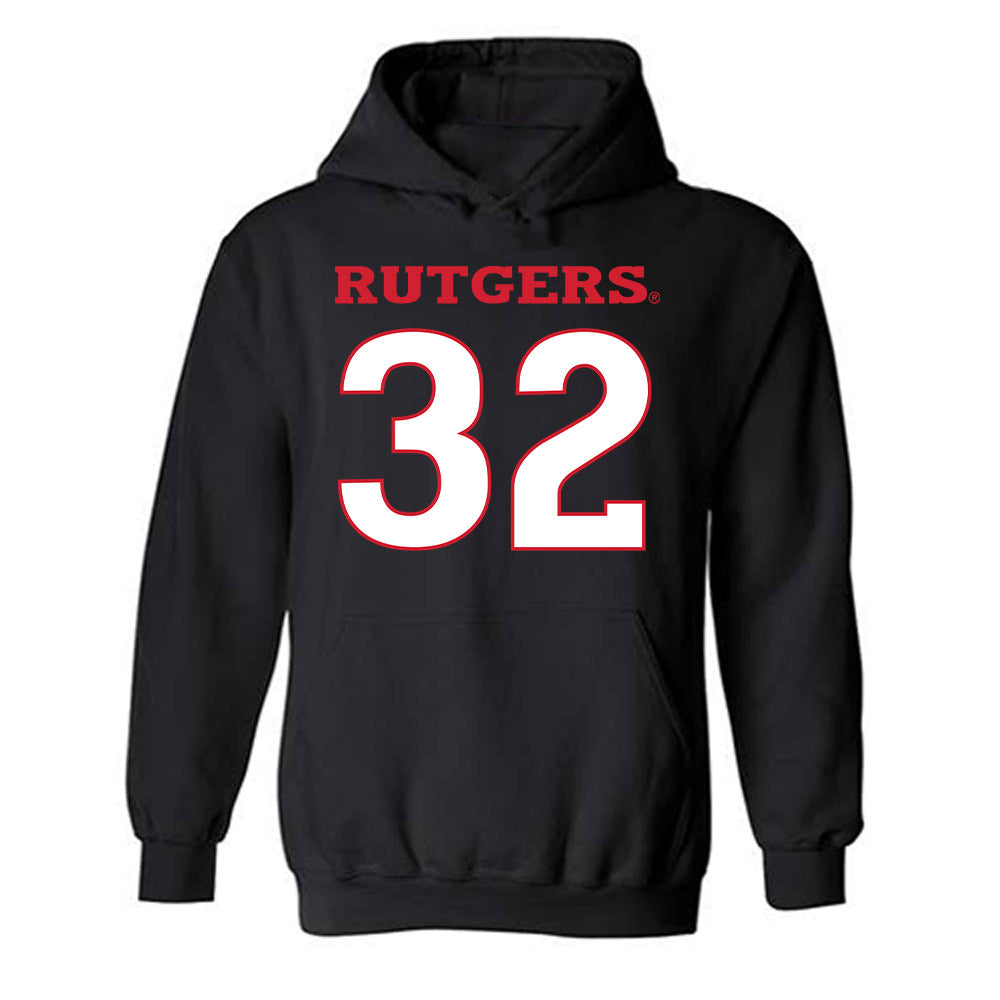 Rutgers - NCAA Men's Basketball : Christian Gurdak - Replica Shersey Hooded Sweatshirt-0