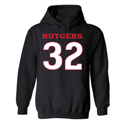 Rutgers - NCAA Men's Basketball : Christian Gurdak - Replica Shersey Hooded Sweatshirt-0
