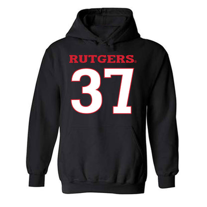 Rutgers - NCAA Baseball : Joe Mazza - Replica Shersey Hooded Sweatshirt-0