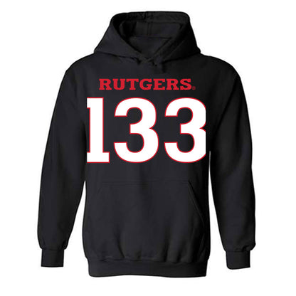 Rutgers - NCAA Wrestling : Brett Ungar - Replica Shersey Hooded Sweatshirt-0