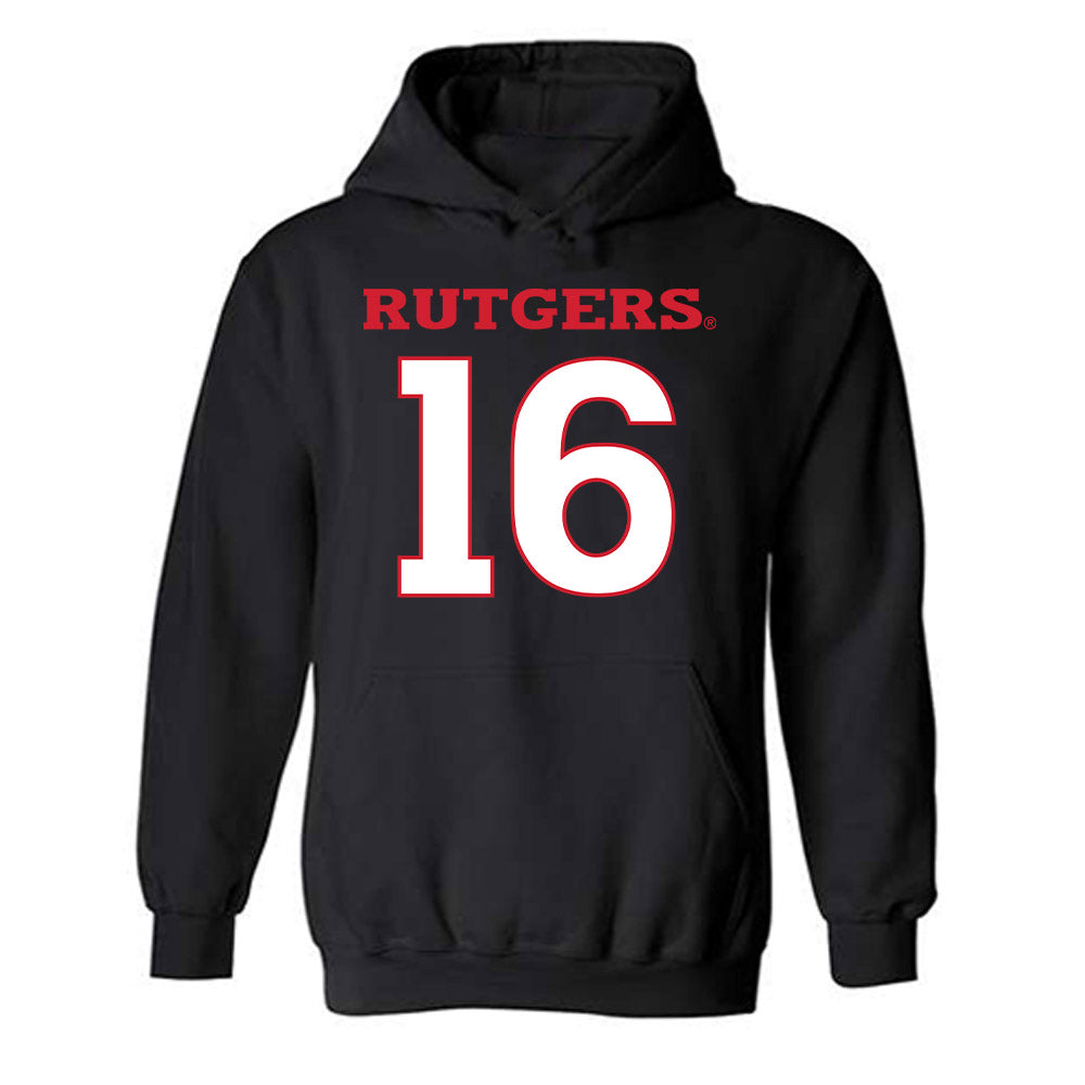 Rutgers - NCAA Baseball : Logan Martel - Replica Shersey Hooded Sweatshirt-0