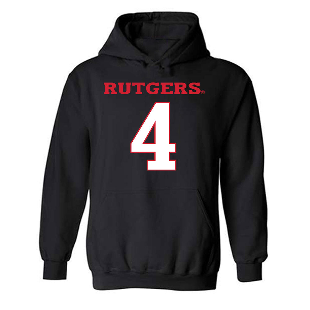 Rutgers - NCAA Baseball : Trey Wells - Replica Shersey Hooded Sweatshirt-0