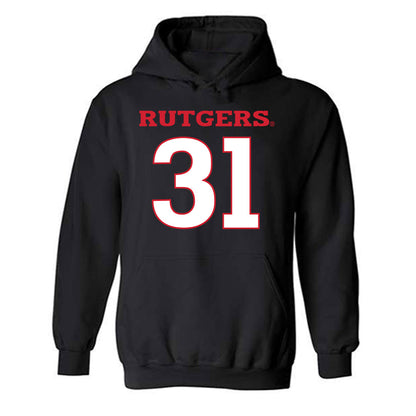 Rutgers - NCAA Baseball : Quinten Perilli - Replica Shersey Hooded Sweatshirt-0