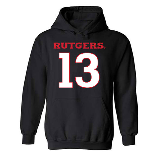 Rutgers - NCAA Women's Soccer : Audrey Cain - Replica Shersey Hooded Sweatshirt-0