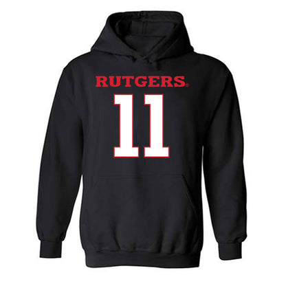 Rutgers - NCAA Football : Malachi Davis - Replica Shersey Hooded Sweatshirt-0