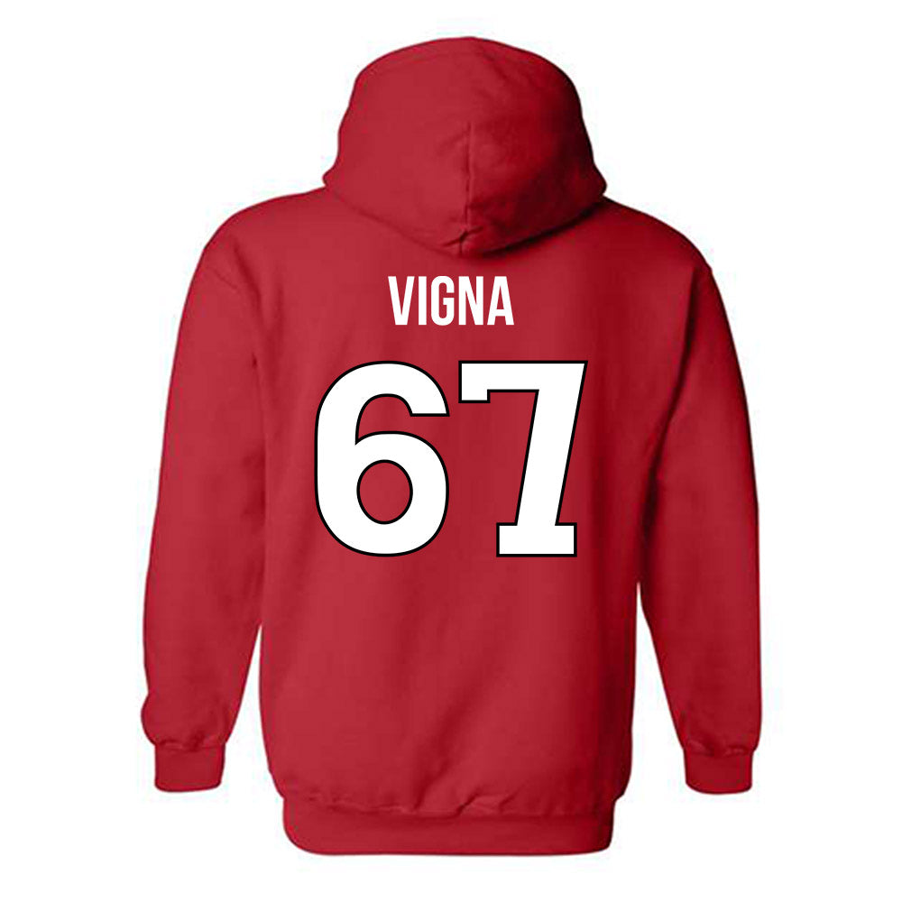 Rutgers - NCAA Football : Christopher Vigna - Replica Shersey Hooded Sweatshirt-1