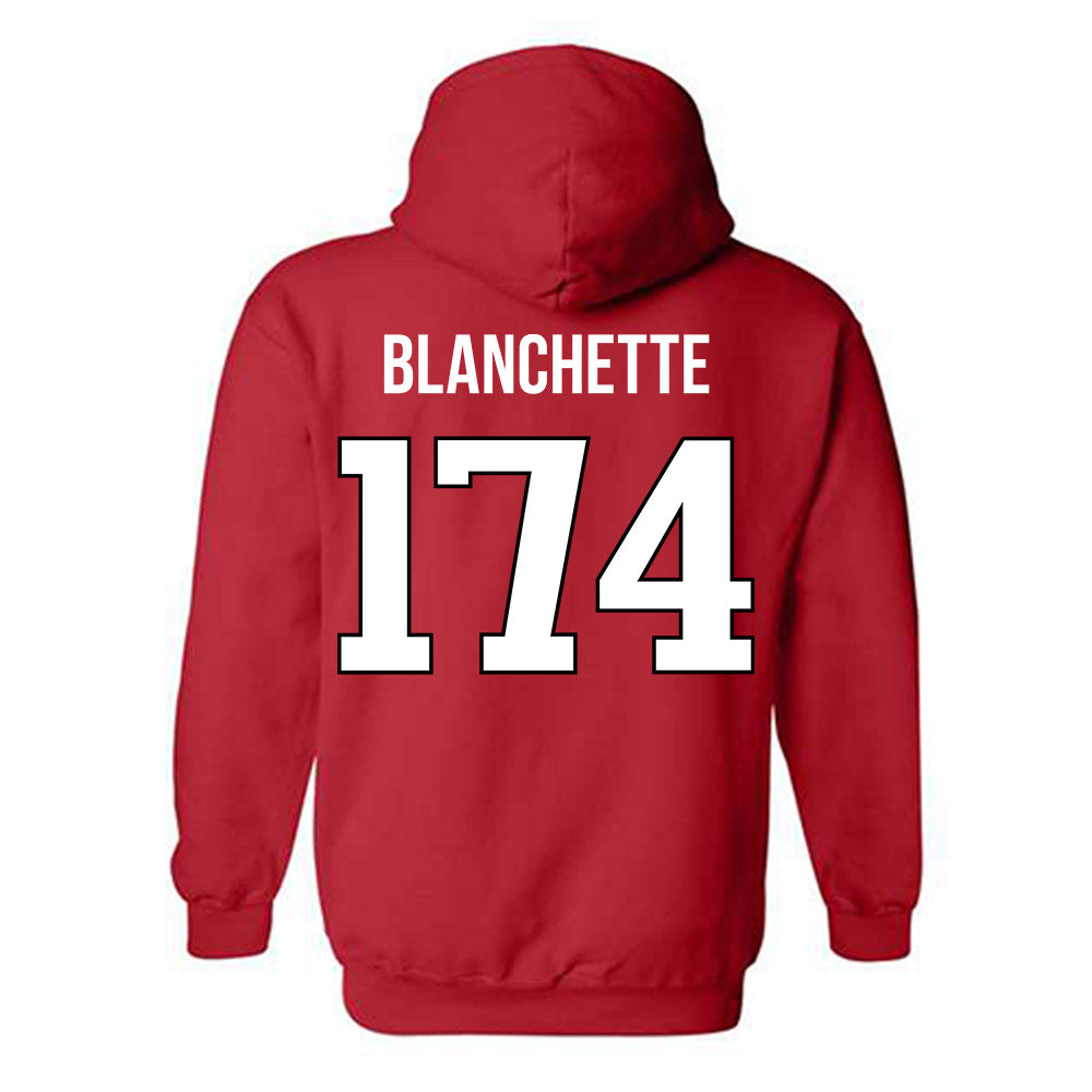 Rutgers - NCAA Wrestling : Nate Blanchette - Replica Shersey Hooded Sweatshirt-1