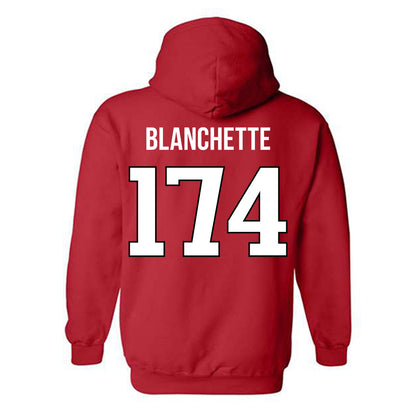 Rutgers - NCAA Wrestling : Nate Blanchette - Replica Shersey Hooded Sweatshirt-1