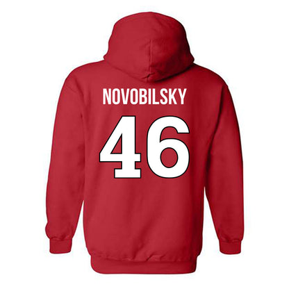 Rutgers - NCAA Baseball : Kevin Novobilsky - Replica Shersey Hooded Sweatshirt-1