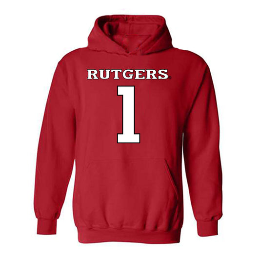 Rutgers - NCAA Women's Basketball : Lauryn Swann - Replica Shersey Hooded Sweatshirt-0