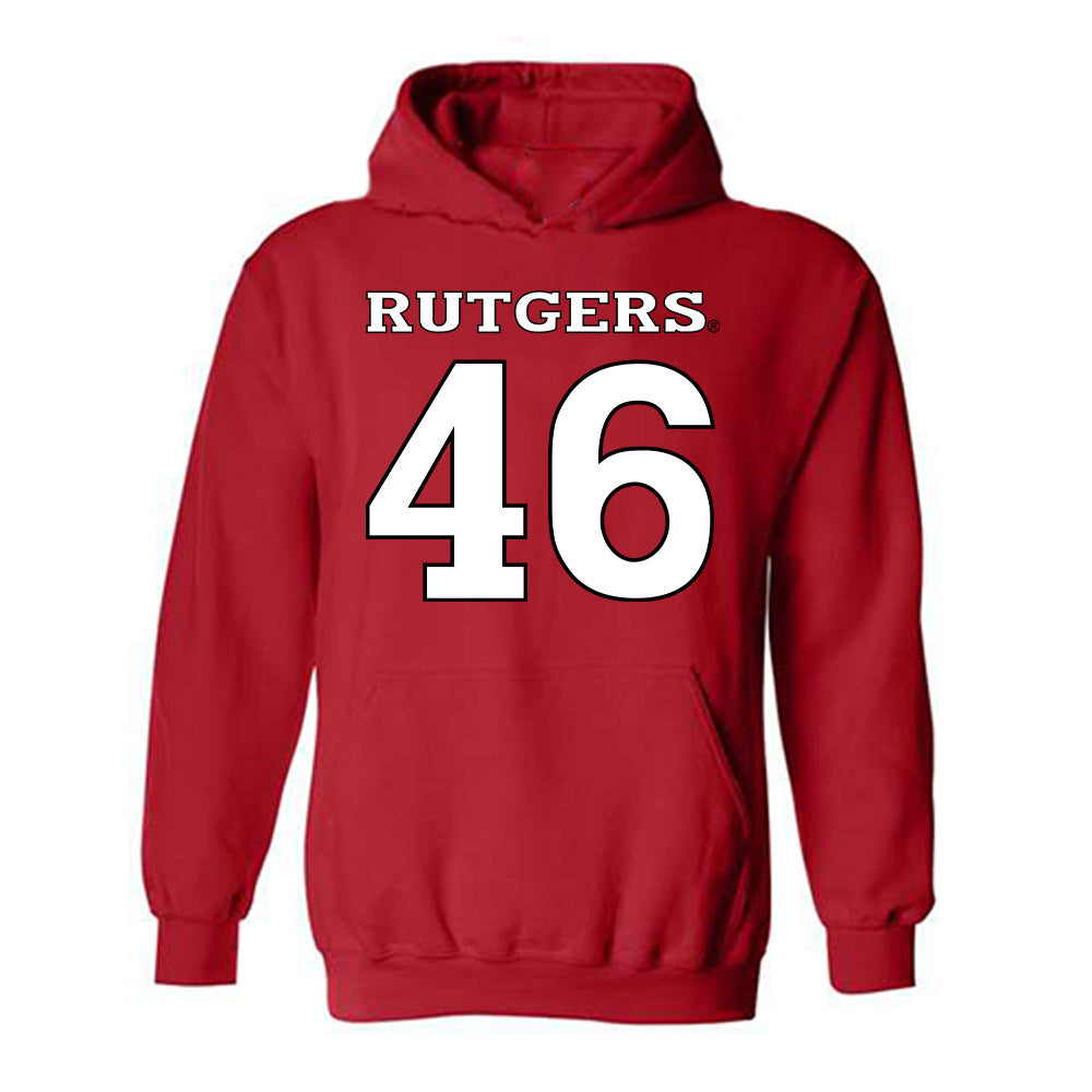 Rutgers - NCAA Baseball : Kevin Novobilsky - Replica Shersey Hooded Sweatshirt-0