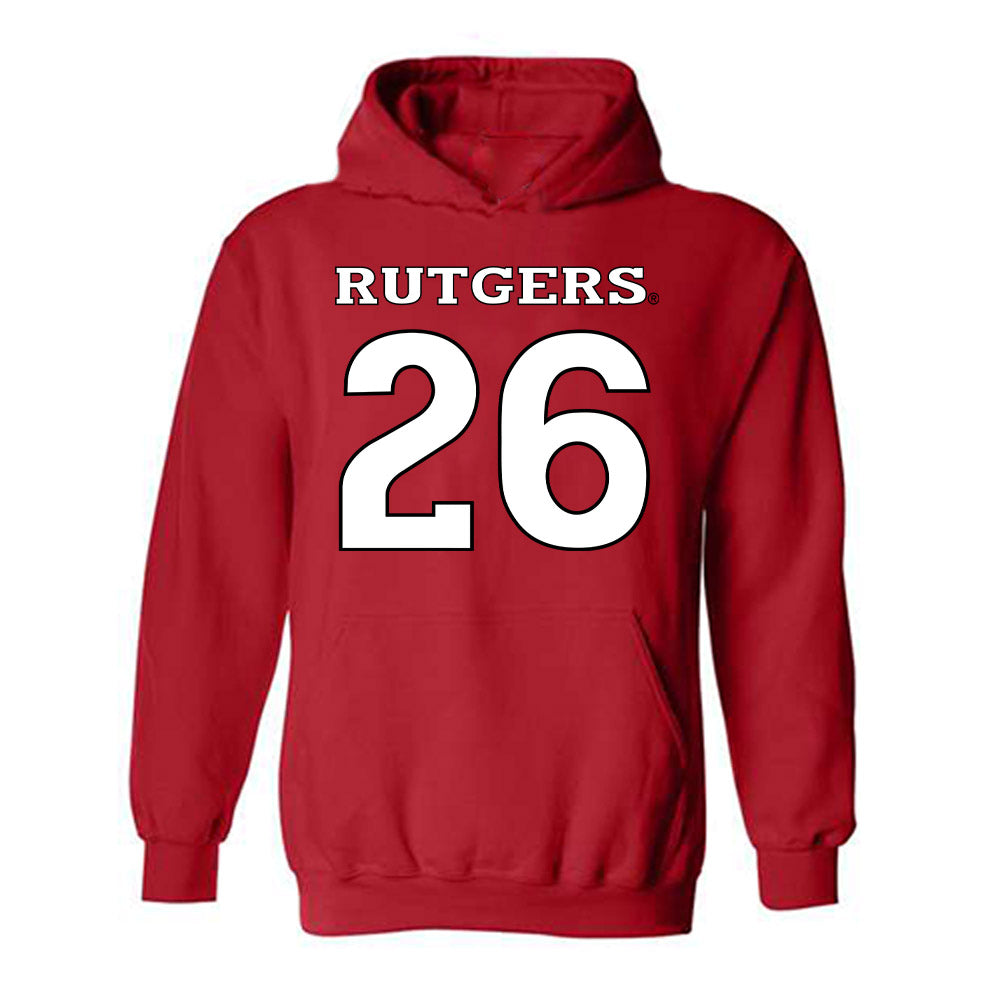 Rutgers - NCAA Men's Soccer : Erick Ruiz - Replica Shersey Hooded Sweatshirt-0