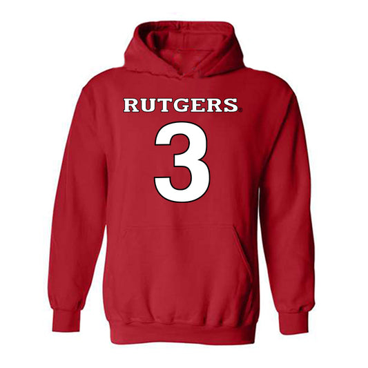 Rutgers - NCAA Women's Basketball : Makylah Moore - Replica Shersey Hooded Sweatshirt-0