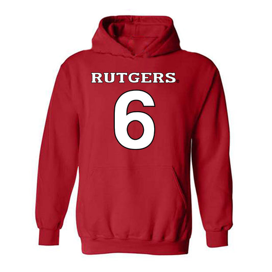 Rutgers - NCAA Women's Volleyball : Patricia DeLaMater - Replica Shersey Hooded Sweatshirt-0