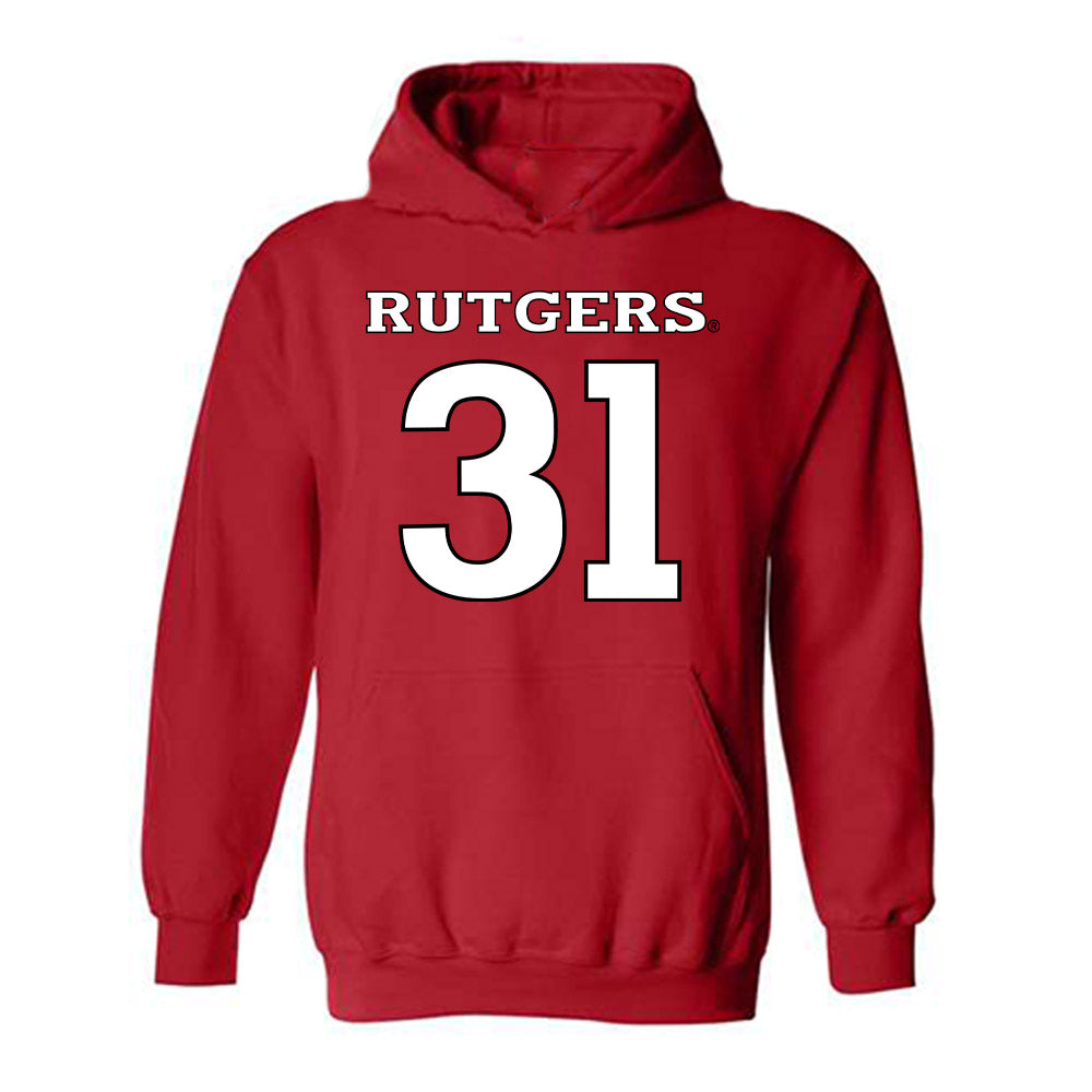 Rutgers - NCAA Baseball : Quinten Perilli - Replica Shersey Hooded Sweatshirt-0