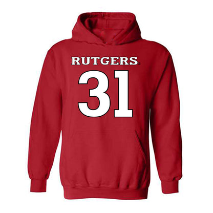 Rutgers - NCAA Baseball : Quinten Perilli - Replica Shersey Hooded Sweatshirt-0