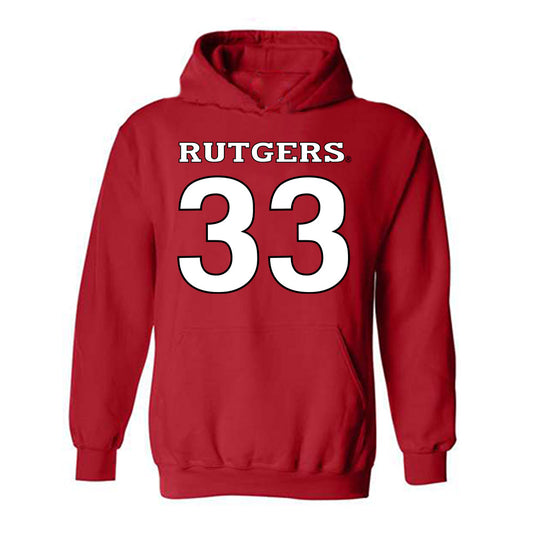 Rutgers - NCAA Women's Basketball : Kennedy Brandt - Replica Shersey Hooded Sweatshirt-0