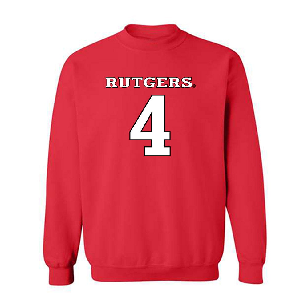 Rutgers - NCAA Baseball : Trey Wells - Replica Shersey Crewneck Sweatshirt-0