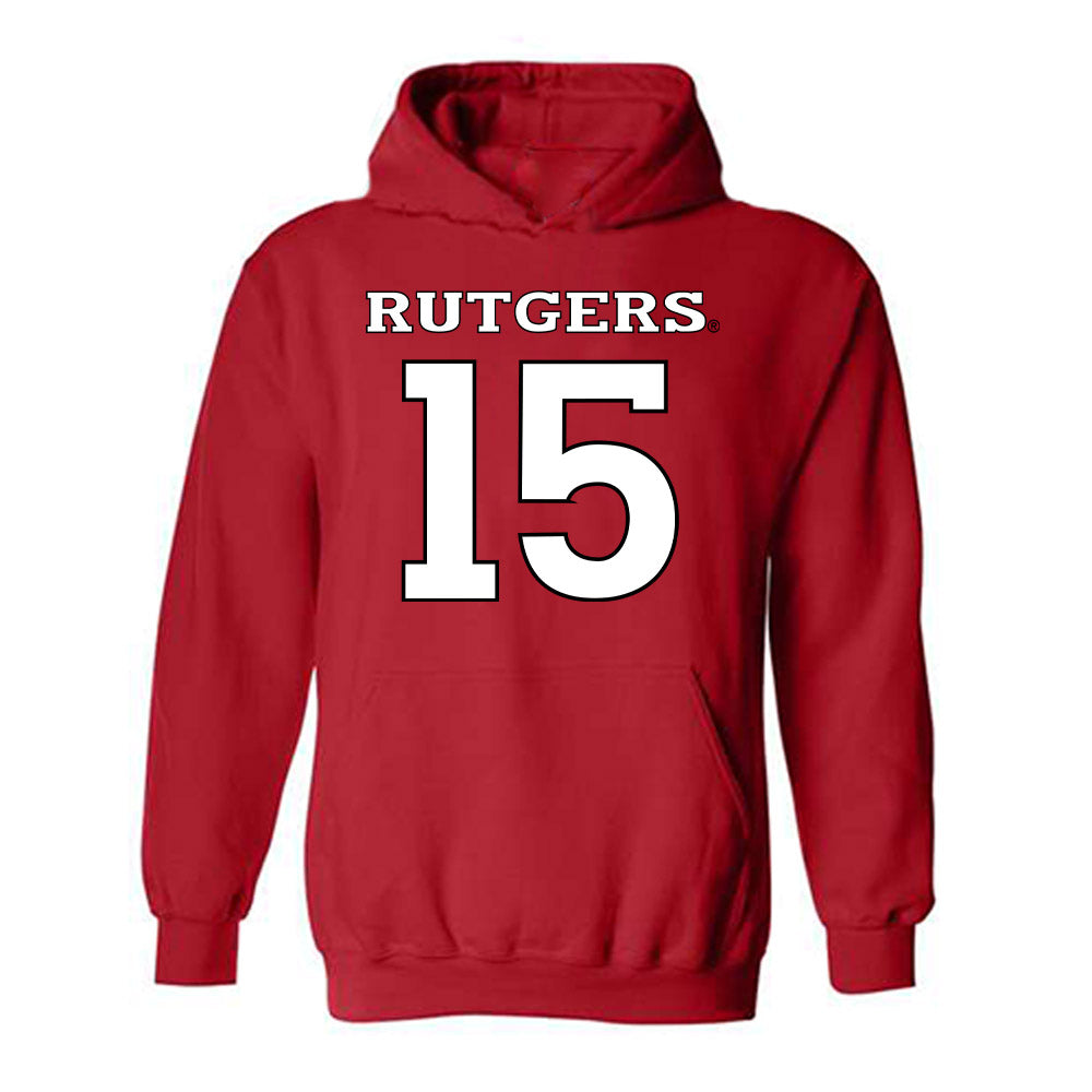 Rutgers - NCAA Men's Soccer : Simon Gorczowski - Replica Shersey Hooded Sweatshirt-0