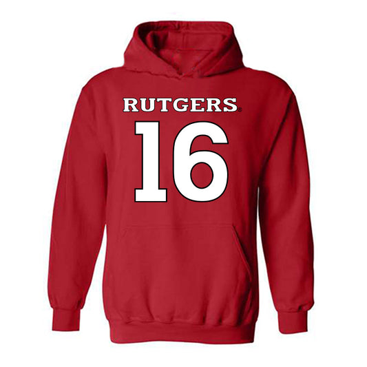 Rutgers - NCAA Women's Field Hockey : Samantha Arnold - Replica Shersey Hooded Sweatshirt-0