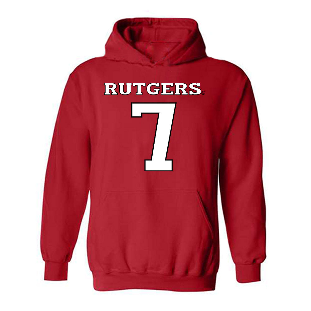 Rutgers - NCAA Women's Soccer : Kennedi Cotter - Replica Shersey Hooded Sweatshirt-0