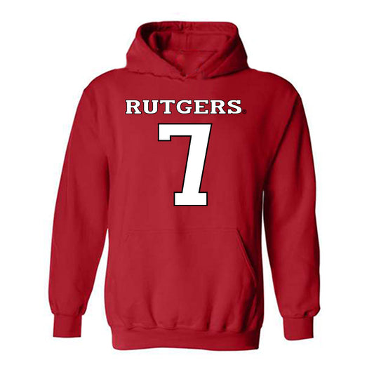 Rutgers - NCAA Women's Soccer : Kennedi Cotter - Replica Shersey Hooded Sweatshirt-0