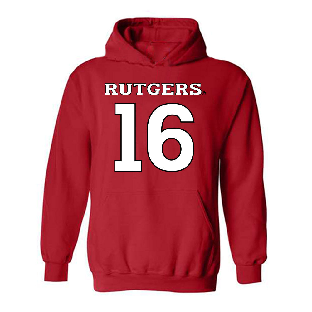 Rutgers - NCAA Women's Volleyball : Imani Howell - Replica Shersey Hooded Sweatshirt-0