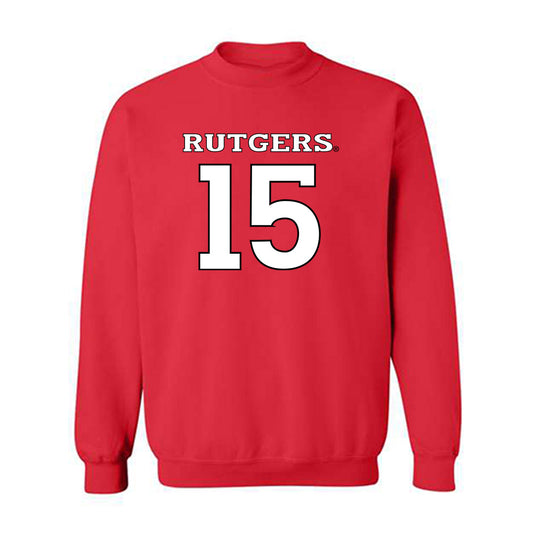 Rutgers - NCAA Men's Soccer : Simon Gorczowski - Replica Shersey Crewneck Sweatshirt-0