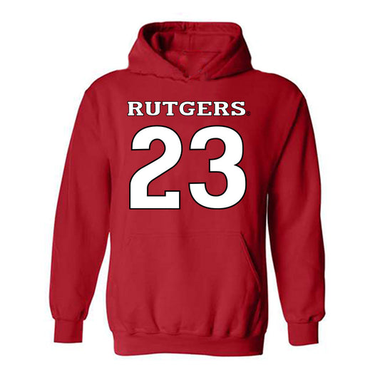 Rutgers - NCAA Men's Lacrosse : Andrew Macheca - Replica Shersey Hooded Sweatshirt-0