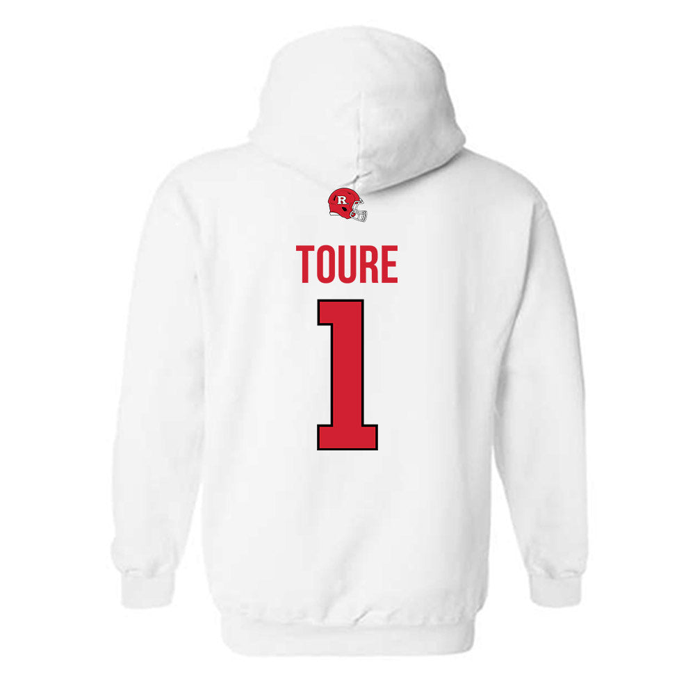 Rutgers - NCAA Football : Famah Toure - Classic Shersey Hooded Sweatshirt-1