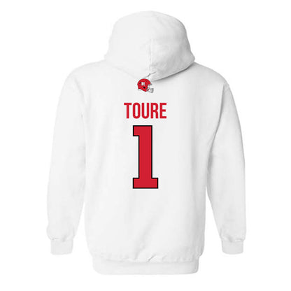 Rutgers - NCAA Football : Famah Toure - Classic Shersey Hooded Sweatshirt-1