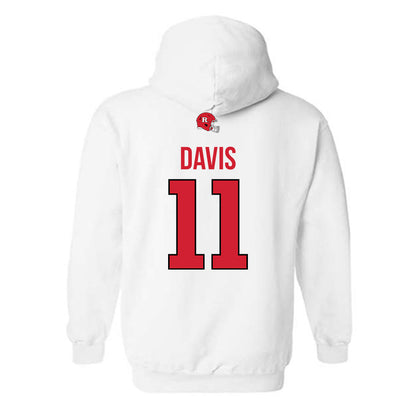 Rutgers - NCAA Football : Malachi Davis - Classic Shersey Hooded Sweatshirt-1