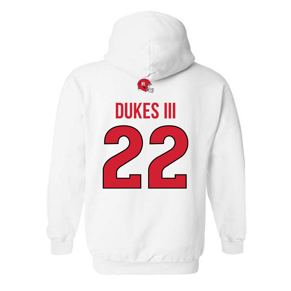 Rutgers - NCAA Football : Michael Dukes III - Classic Shersey Hooded Sweatshirt-1