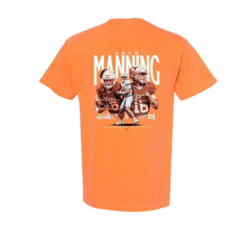 Texas - NCAA Football : Arch Manning - Collage Short Sleeves Pocket T-Shirt-1